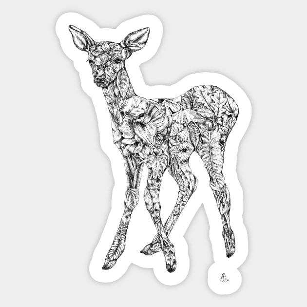 Leafy Deer Sticker by UrsulaRodgers